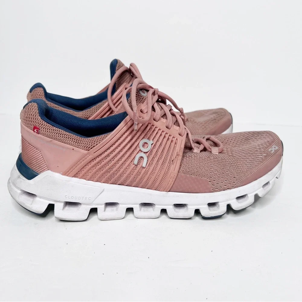 On Running Women's Coral and Navy Cloud Athletic Shoes